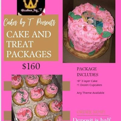 8" Cake And Cupcake Package 