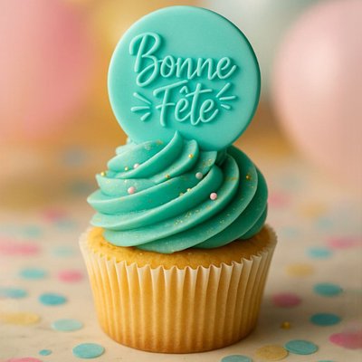 Birthday Fondant Cupcakes (12)