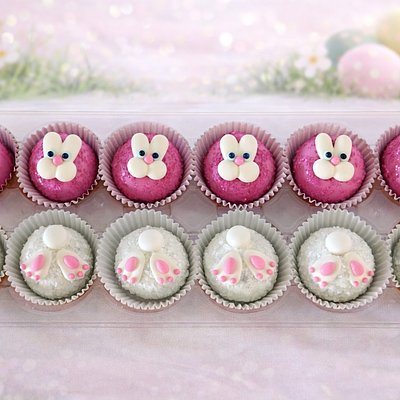 Easter Cake Truffle Bites! Bunnies And Bottoms! 