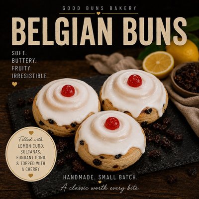 Premium Belgian  Bun (Box of 2)    ⭐️Most Requested