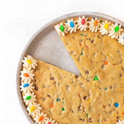 Giant M&M Cookie Cake