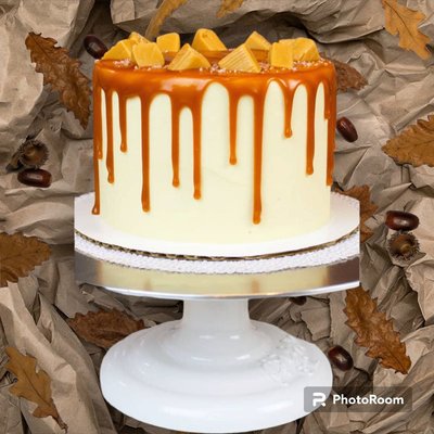 8 inch 3 layer Salted Caramel Drip Cake