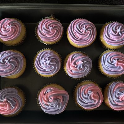 Tie Dye Vanilla Cupcakes