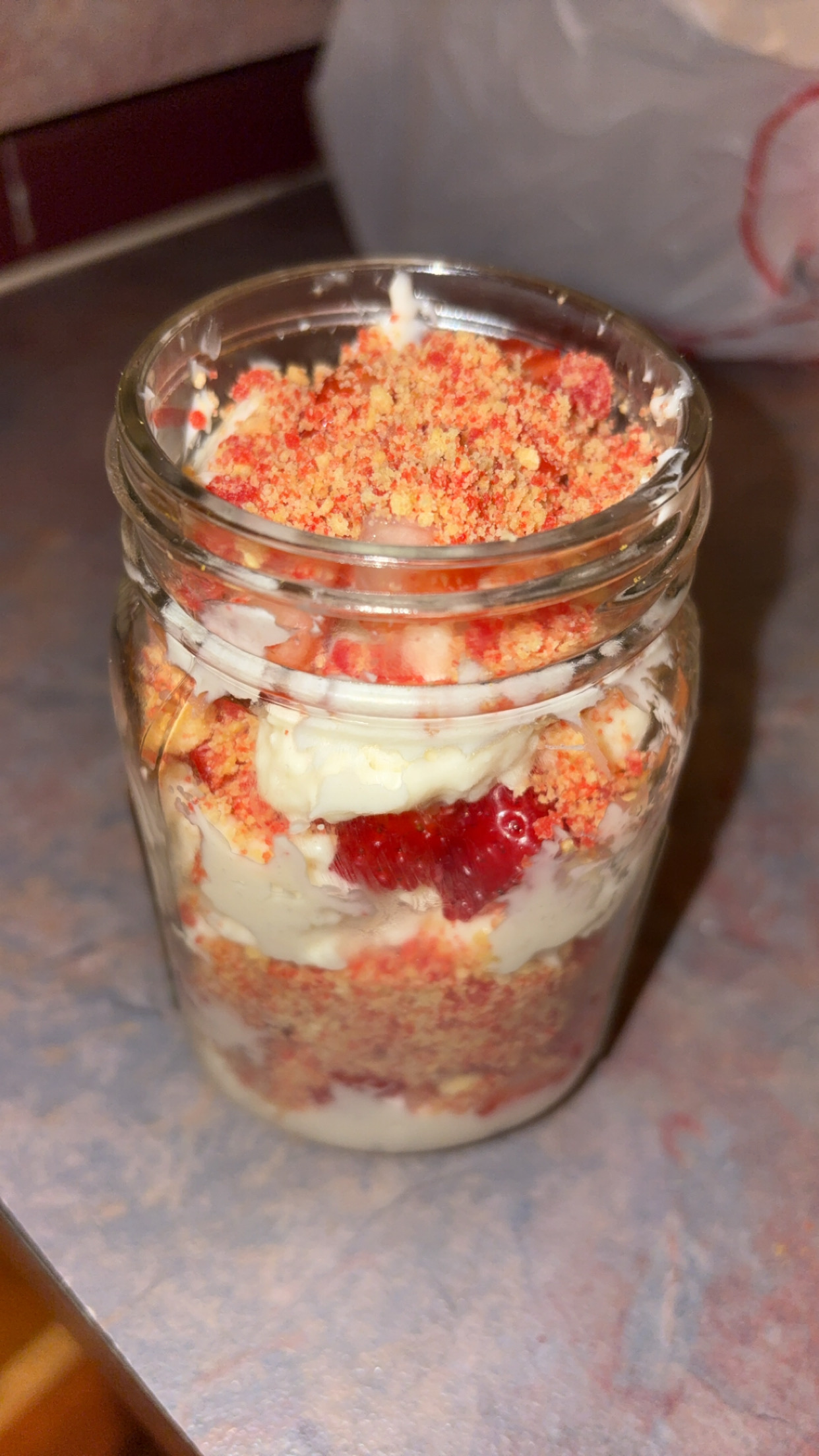 Strawberry Crunch Cheesecake Jar