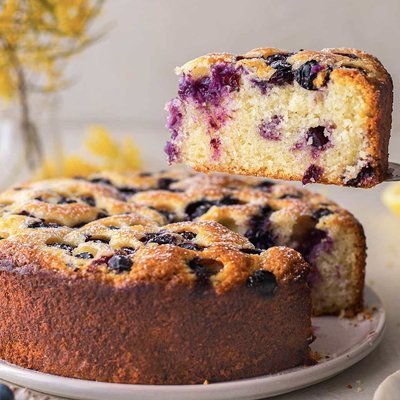 Plant-Based Lemon Blueberry Cake 10 Servings