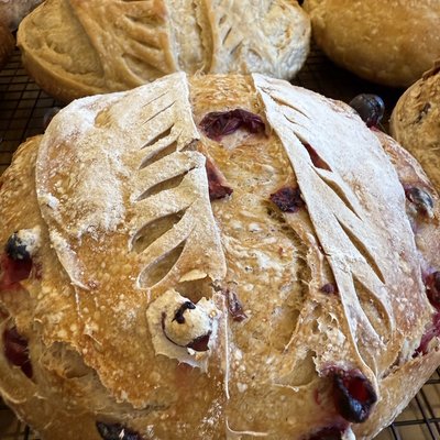 Artisan Cranberry Orange Sourdough Bread