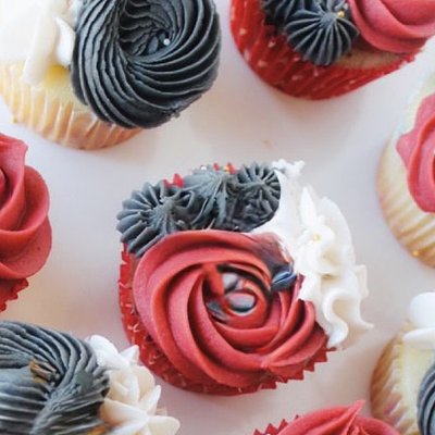 1dz Vanilla Cupcakes In Your School Colors