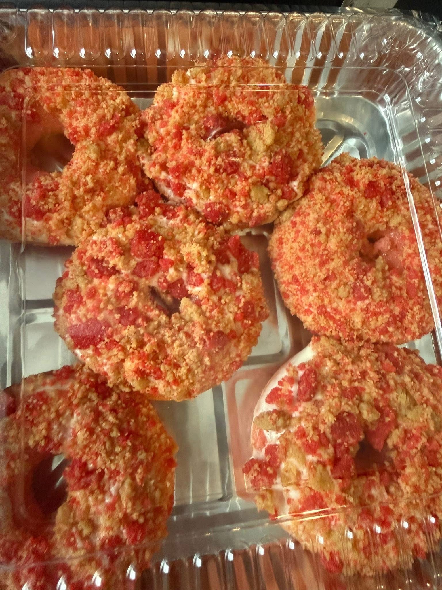 Strawberry Donuts W/ Crumble Or Sprinkles