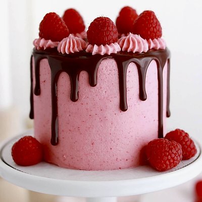 Petite Chocolate Cake with Raspberry Buttercream