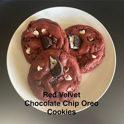 Red Velvet Chocolate Chip Oreo Cookies