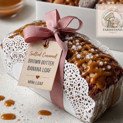 Salted Caramel Brown Butter Banana Bread Mini Loafs