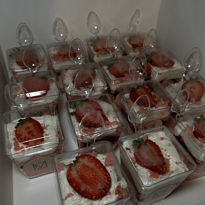 Strawberry Shortcake Parfait Topped W/ Fresh Strawberries