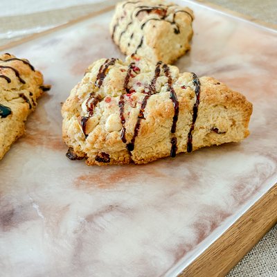 White Chocolate Strawberry Scones