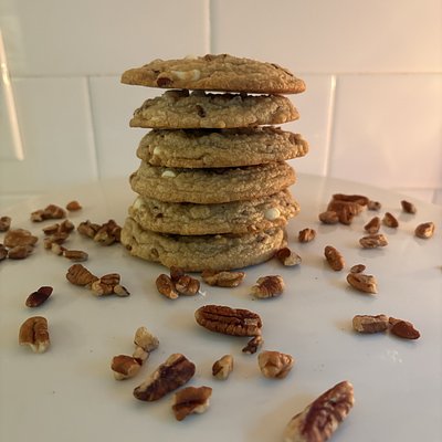 White Chocolate Maple Pecan Cookies