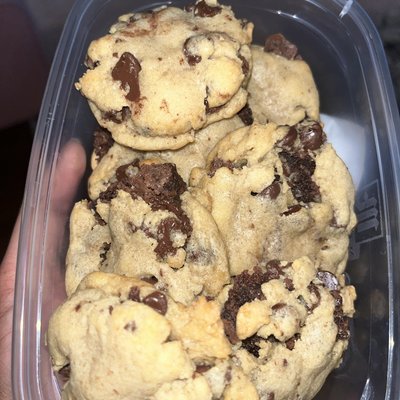 Brownie Stuffed Chocolate Chip Cookie 