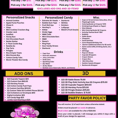 Pick Your Own Party Favors