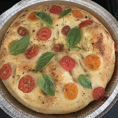 Basil and Cherry Tomato Focaccia