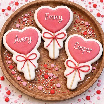 Personalized Heart Cookies