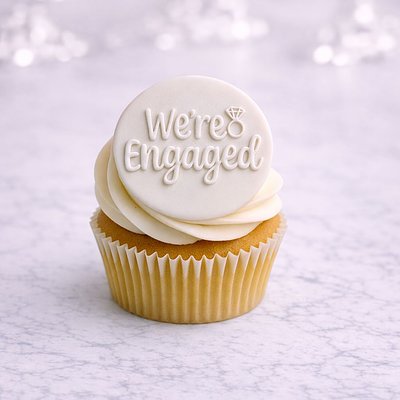 Custom Engagement Fondant Cupcakes