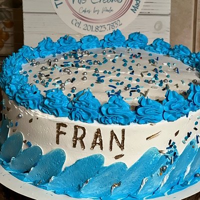 Blue And Gold Cake 