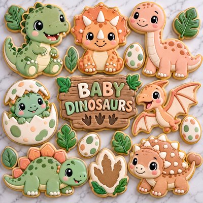 Baby Dinosaur Cookie Set