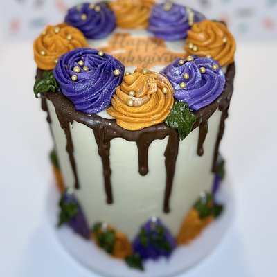 8” 4 Layer Custom Tall Cake Serves 35-40 People 