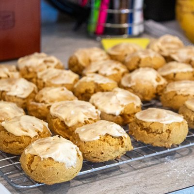 Pumpkin Cookies With Cream Cheese Frosting 
