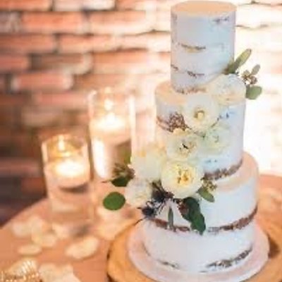Three Tier Bare-Naked Wedding Cake 4”, 6”, 8”