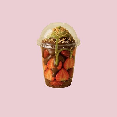 12oz Dubai Dripped Berry Cup