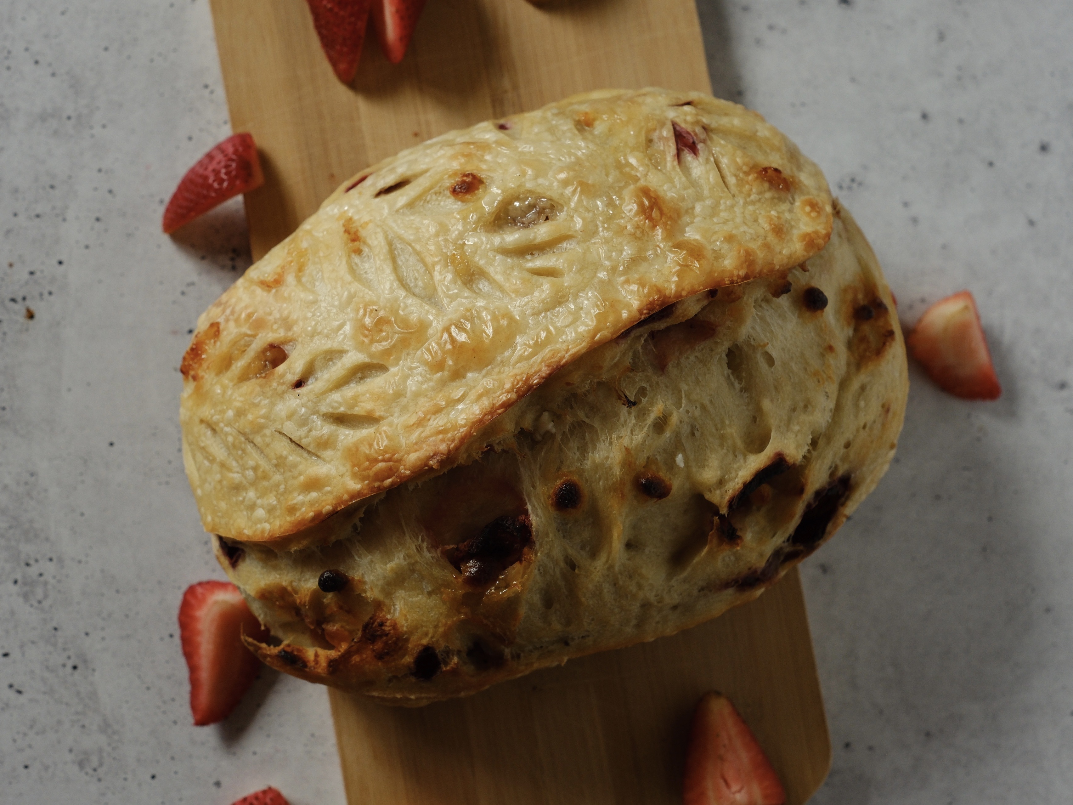 Strawberry Sourdough W/ Cream Cheese Chips