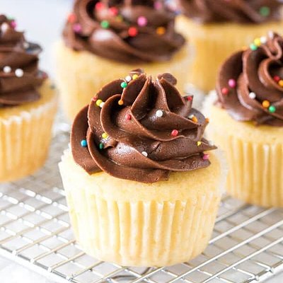 White Cupcake With Chocolate 