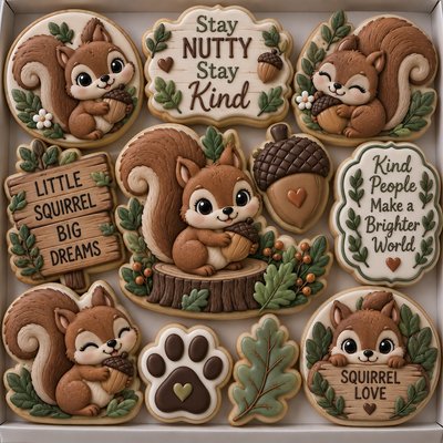 Squirrels Sugar Cookie 