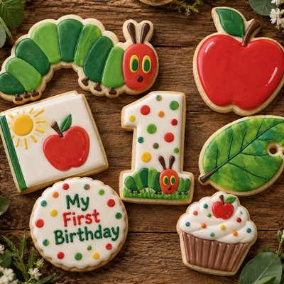 Bumblebee Flower Theme Sugar Cookie 