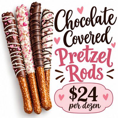 1 Dozen Chocolate Covered Pretzel Rods