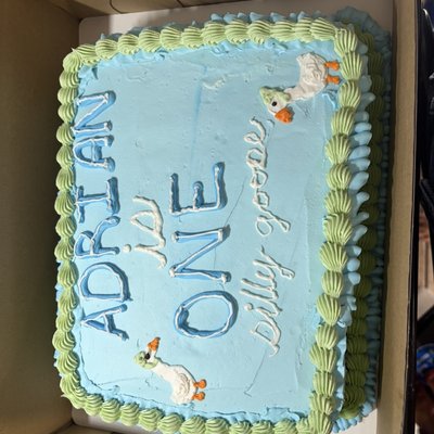 One Silly Goose Sheet Cake 