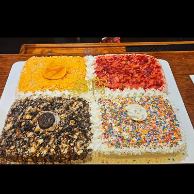 Loaded 4-n-1 Crumble Sheet Cake 