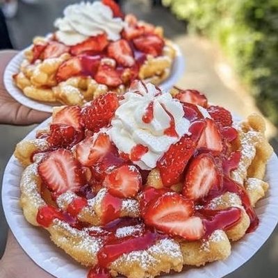 Classic Strawberry Funnel Cake 