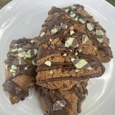 Double Chocolate Mint Chip Scones 