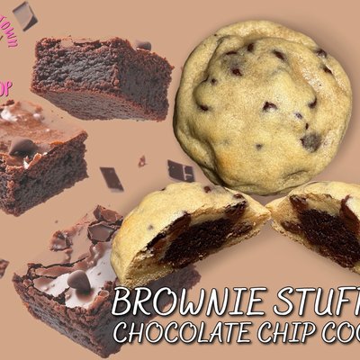Half Dozen Brownie Stuffed Chocolate Chip Cookies
