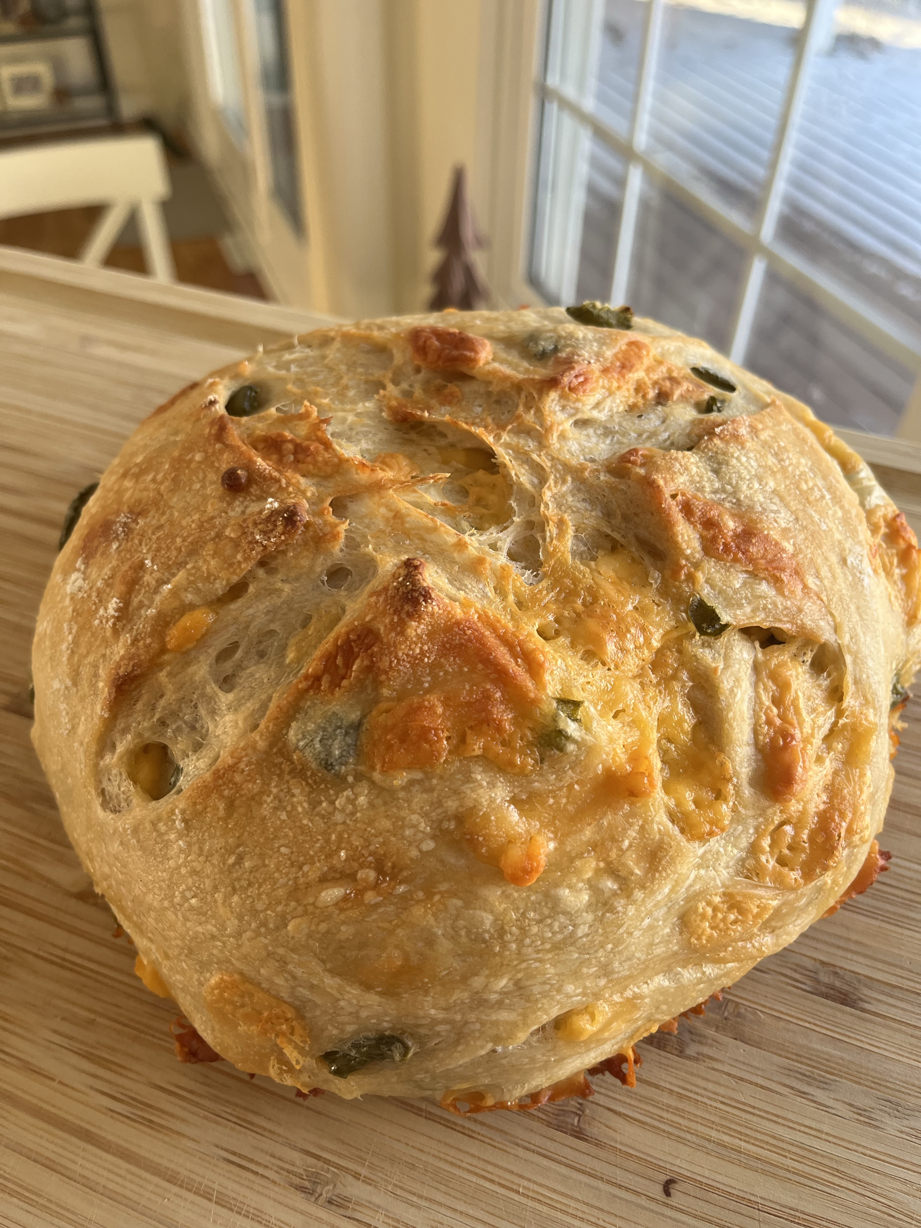 Cheddar Jalapeño Sourdough Loaf 