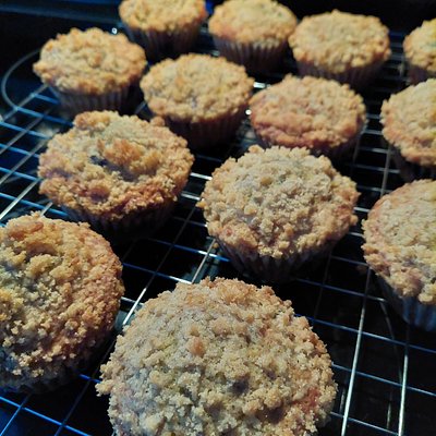 Jumbo Blueberry Muffins With Crumb Topping