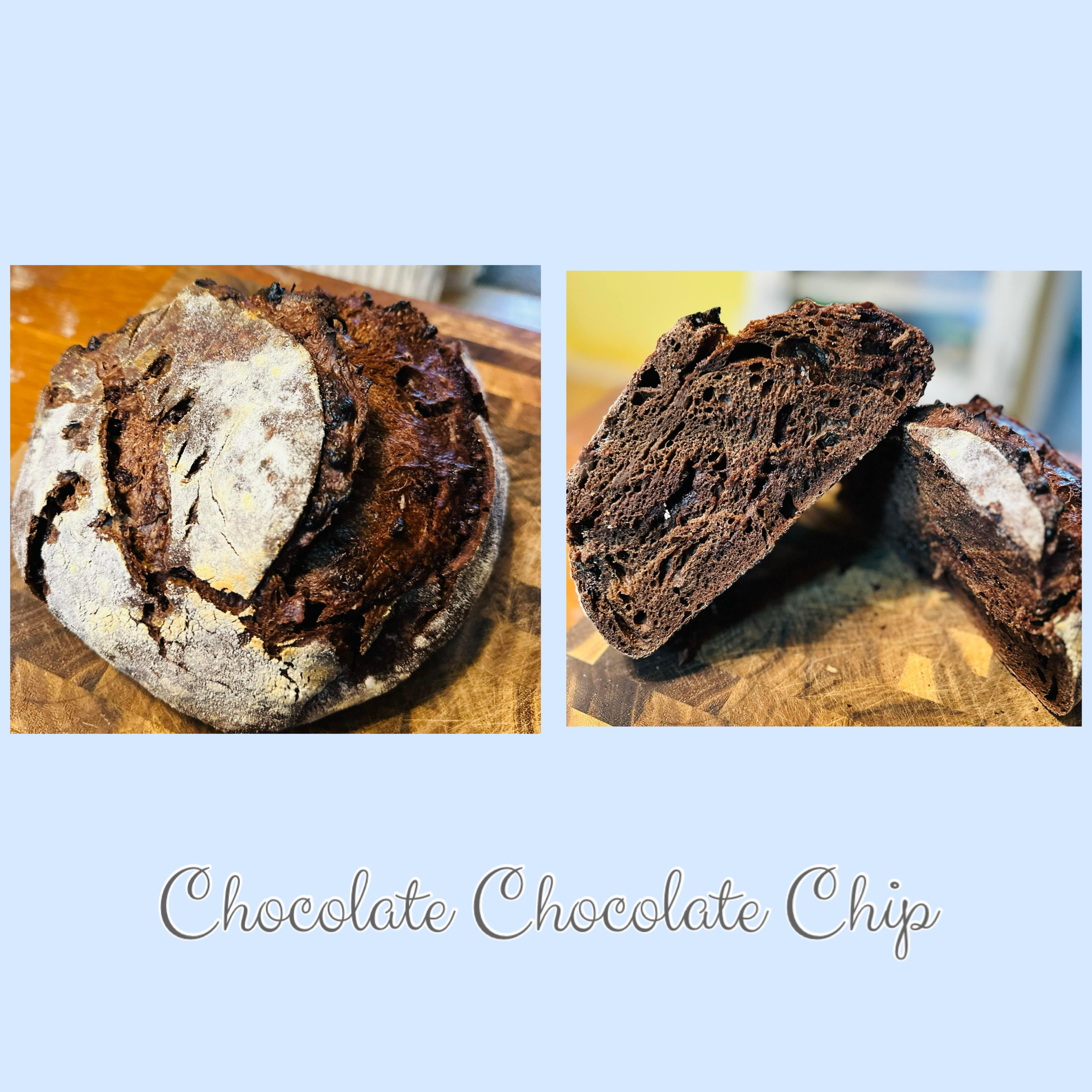 Mini Chocolate-Chocolate Chip Sourdough Loaf