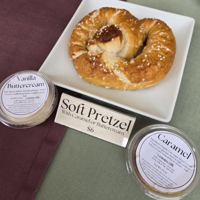 Soft Pretzel with Homemade Caramel Sauce 