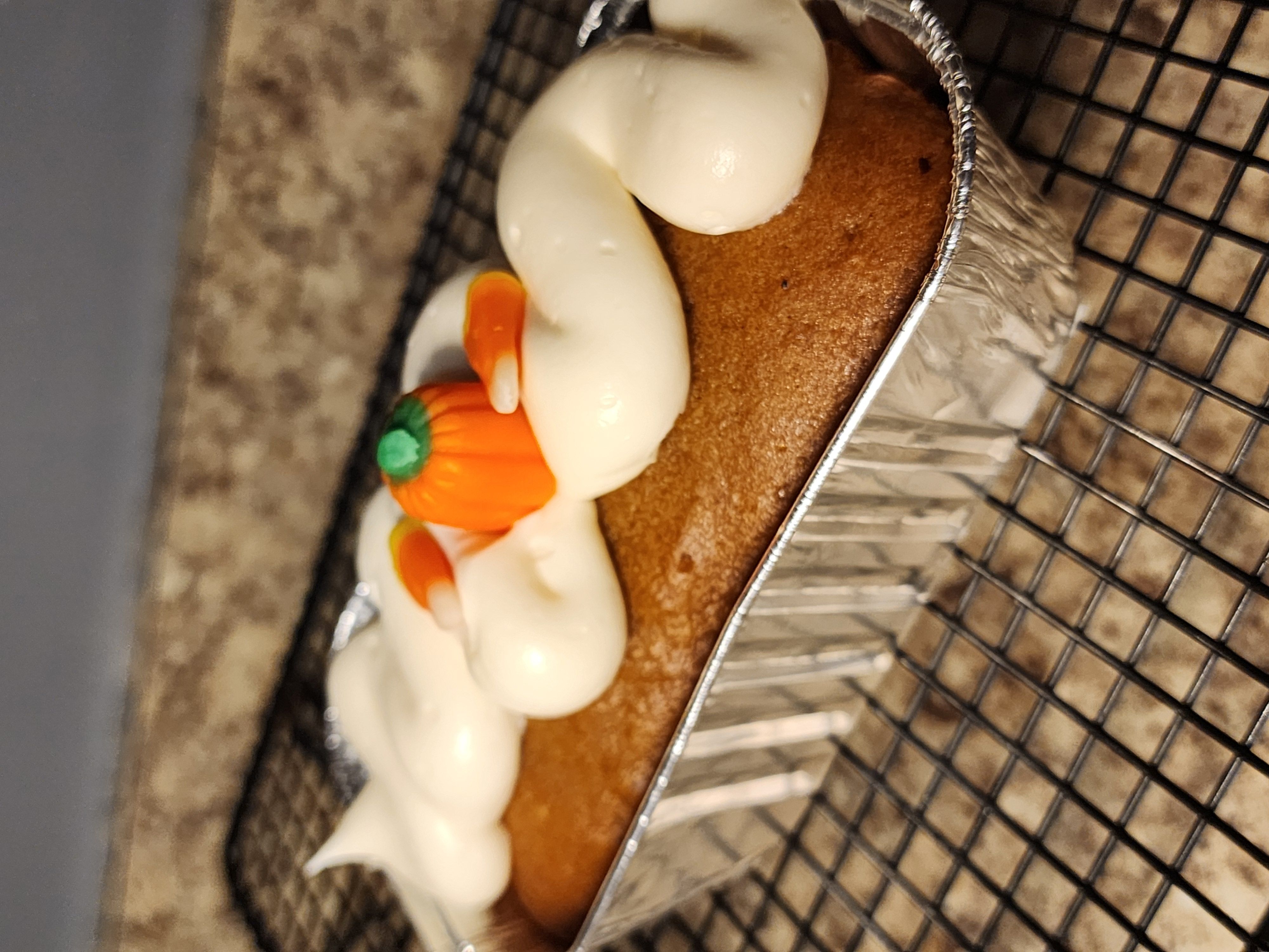 Pumpkin Bread Mini Loaf W/ Cream Cheese Frosting 