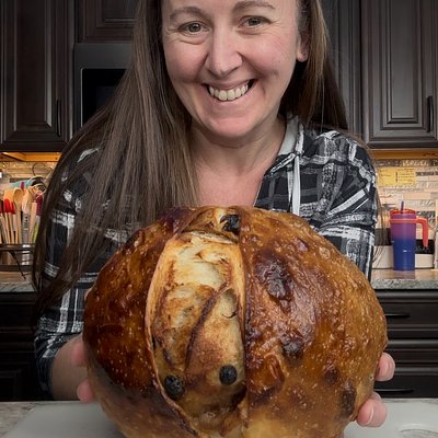 Sweet Cinnamon Raisin Swirl Sourdough Boule  