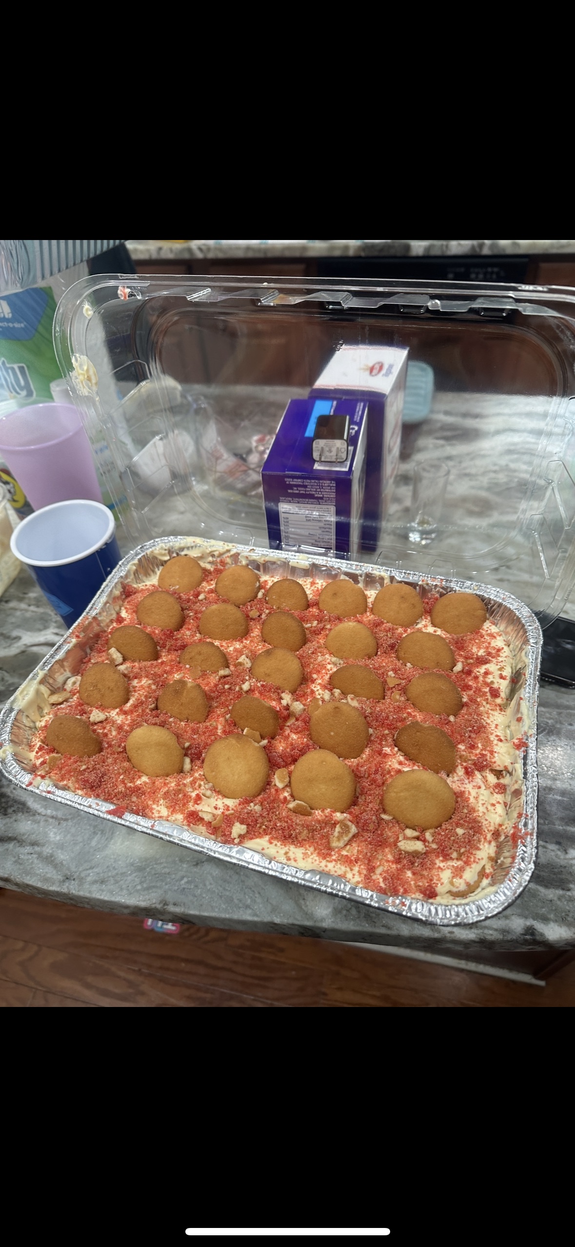 Pan of Banana & Strawberry Pudding 🍓