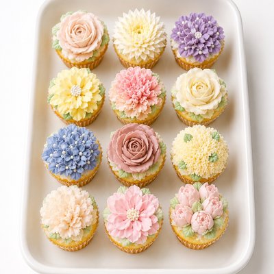Mini Floral Cupcakes Set Of 24