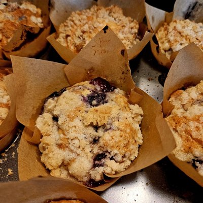 Sourdough Blueberry Muffins