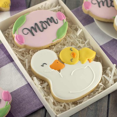 Mother’s Day decorated sugar cookies - Mother Duck (all-natural, organic) 