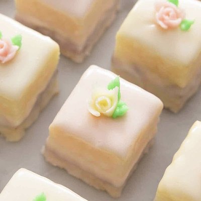 Dozen White Almond Petit Fours 